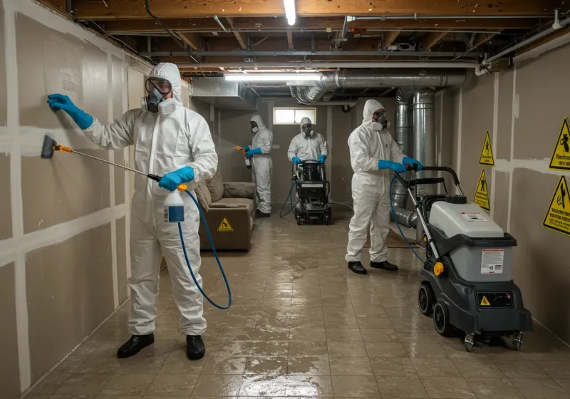 Basement Moisture Removal and Structural Drying process in Friedens, PA